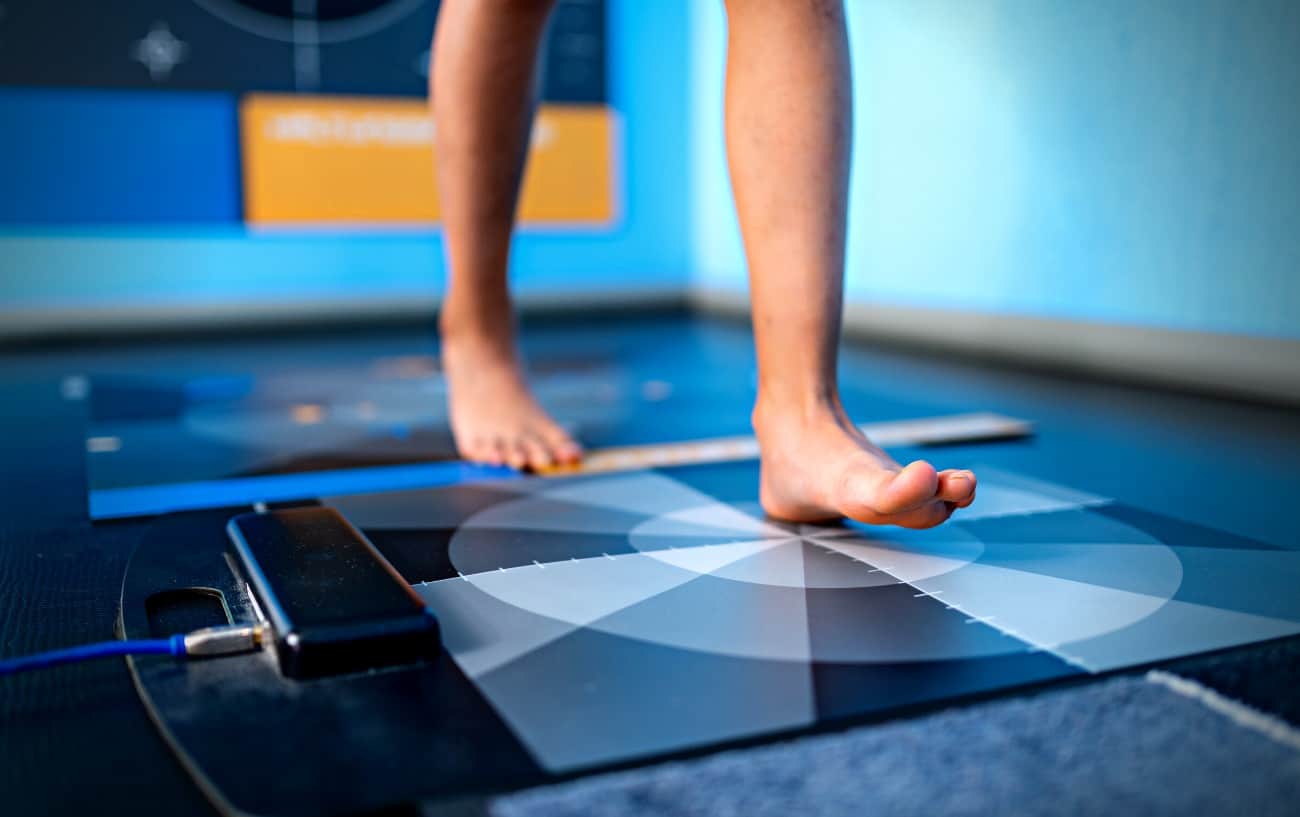 A person getting a running gait analysis.