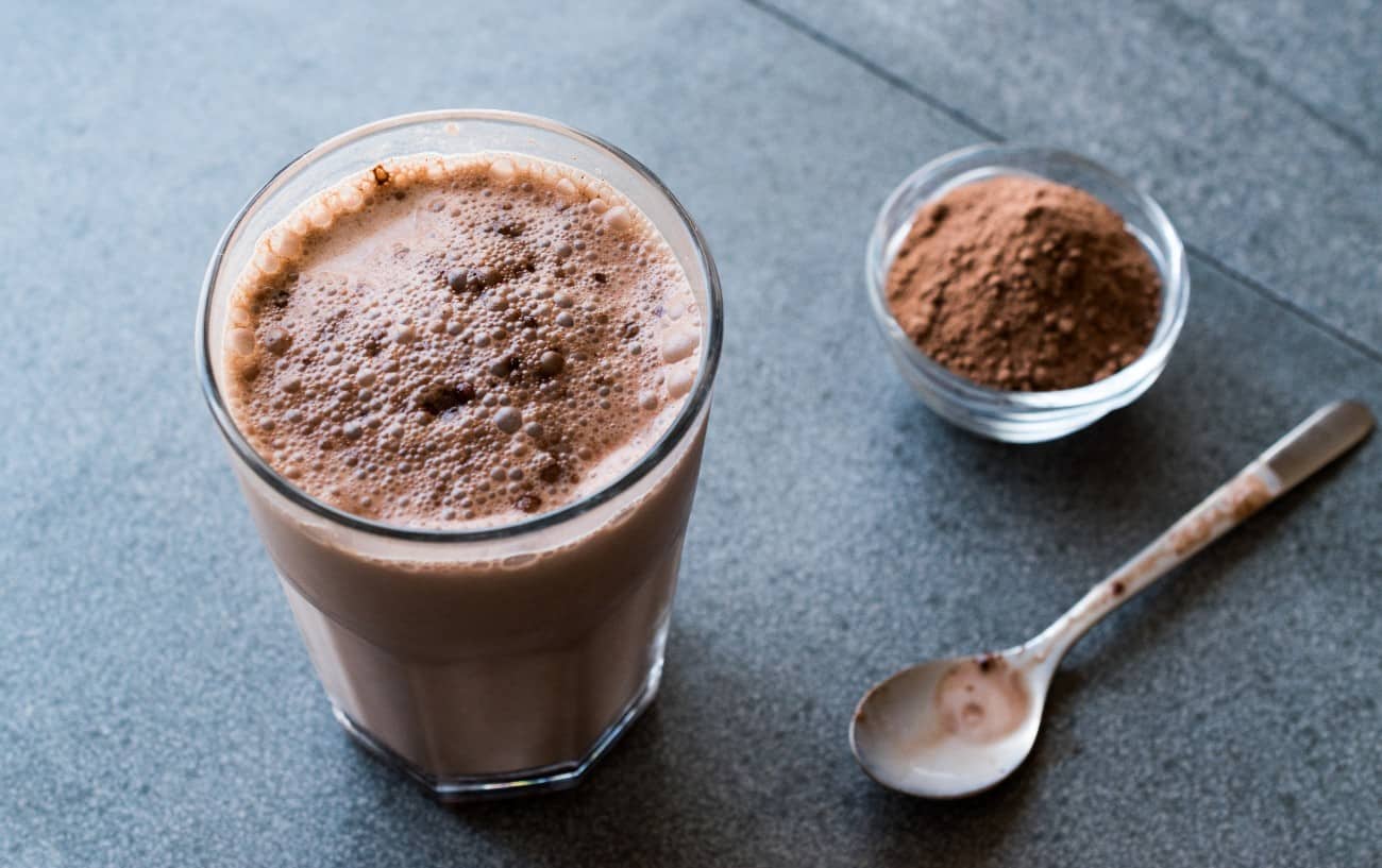 A chocolate protein shake.