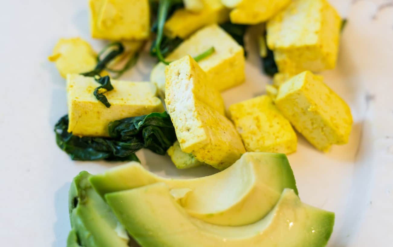 Tofu and avocado.