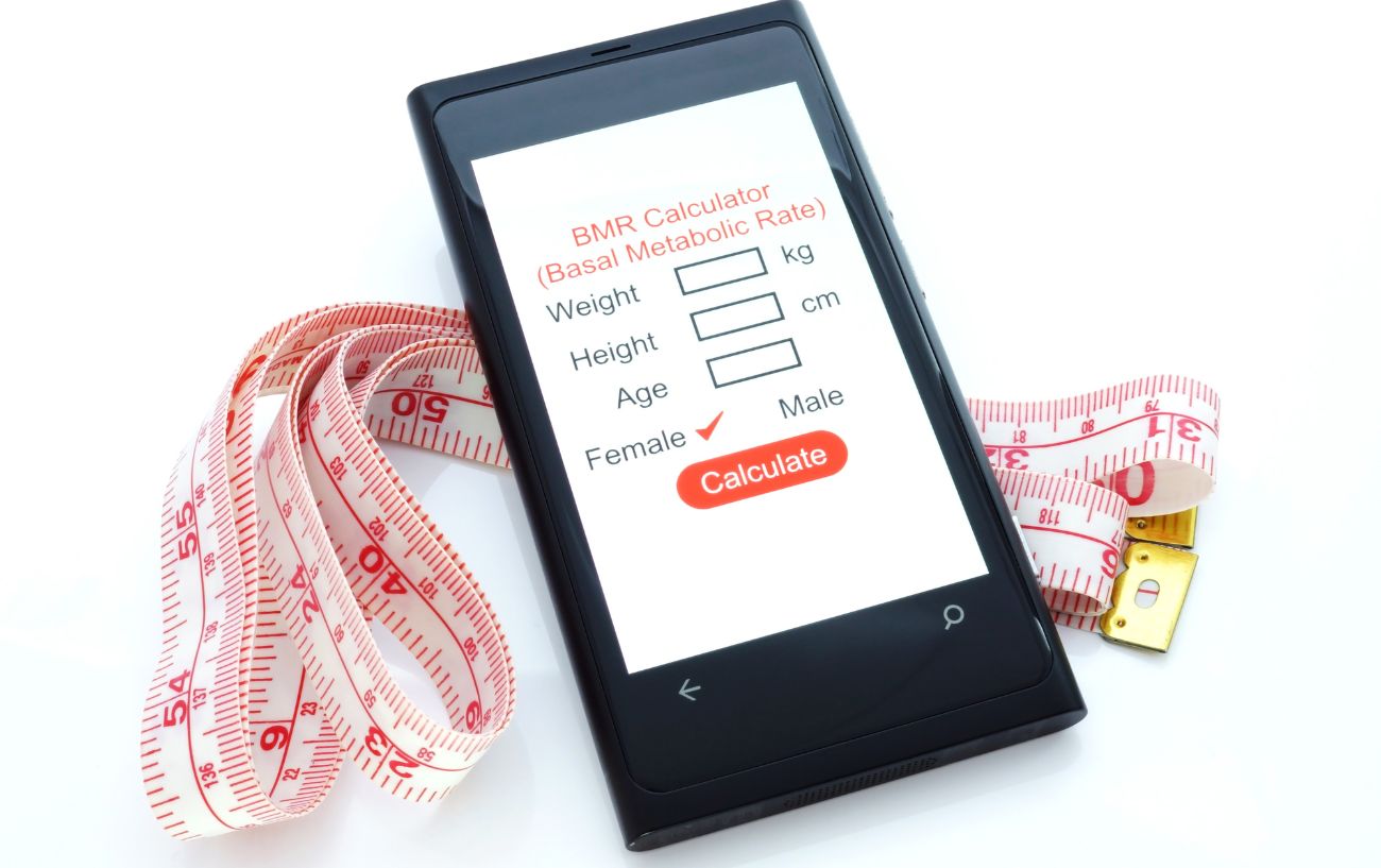 A phone with an app to calculate BMR on it. 