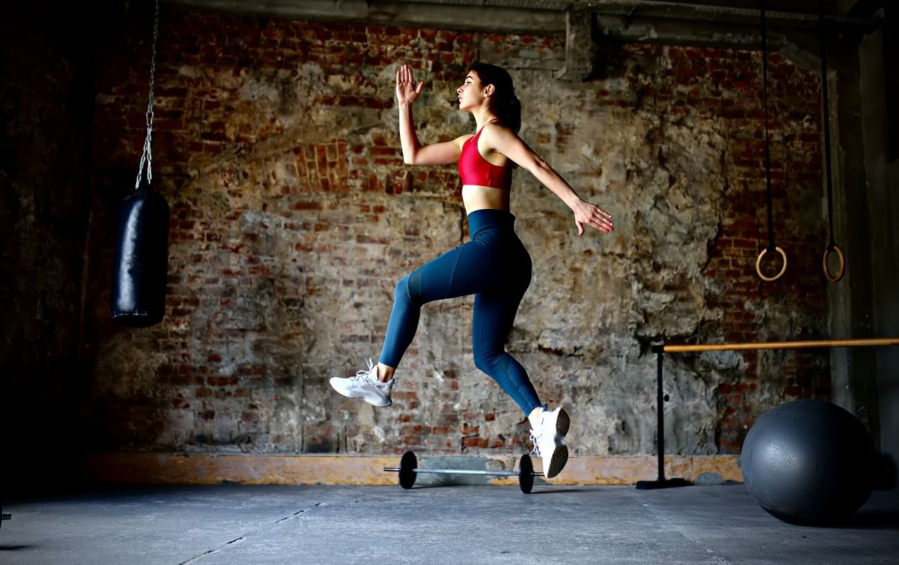 A person doing a HIIT workout.