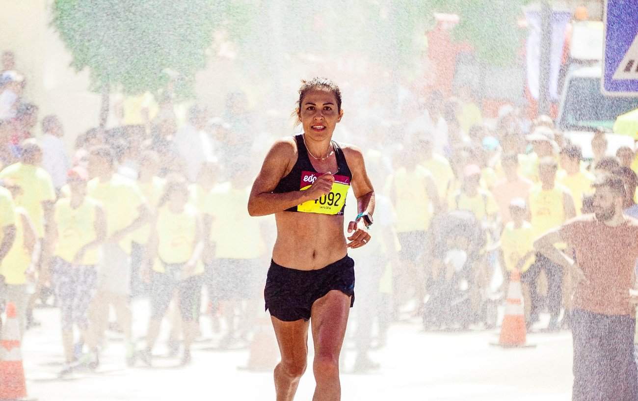 runner finishing a running race.