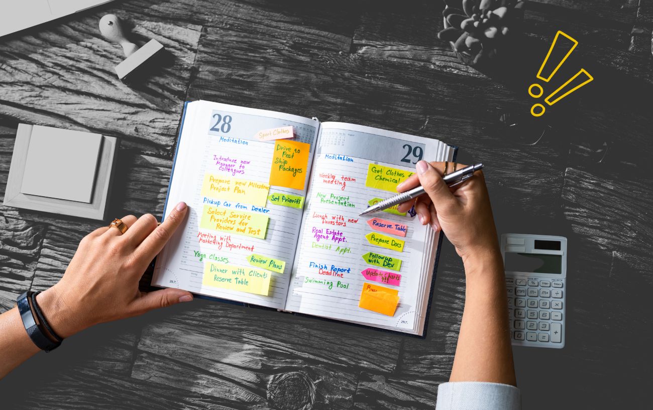 a person writing in a diary