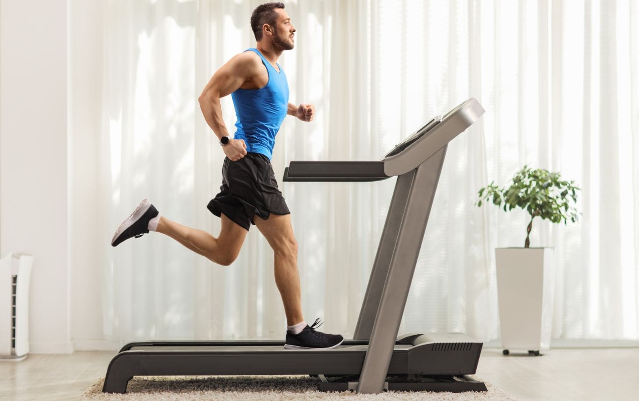 a man running on a treadmill