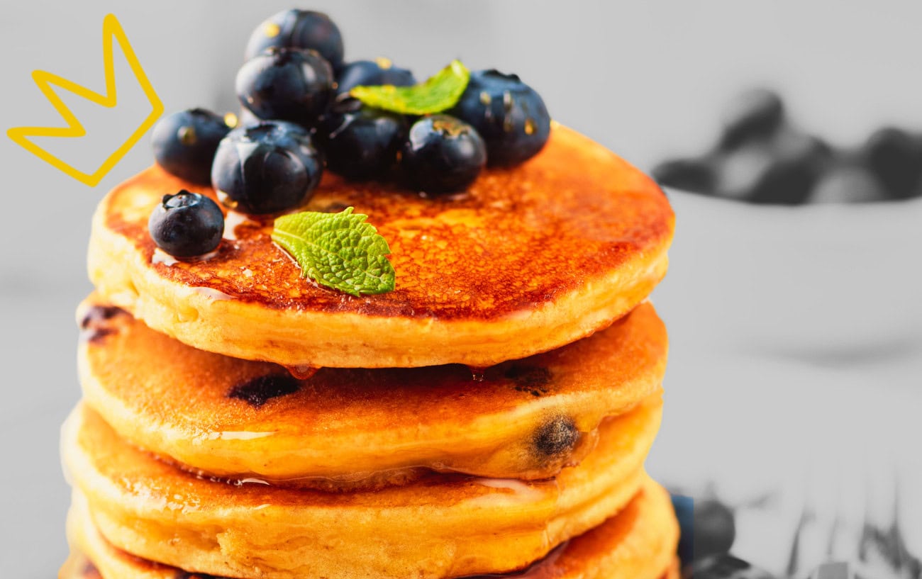 Pancakes with blueberries.