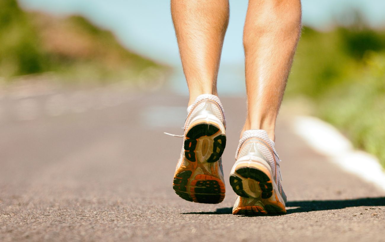 A person taking a step.